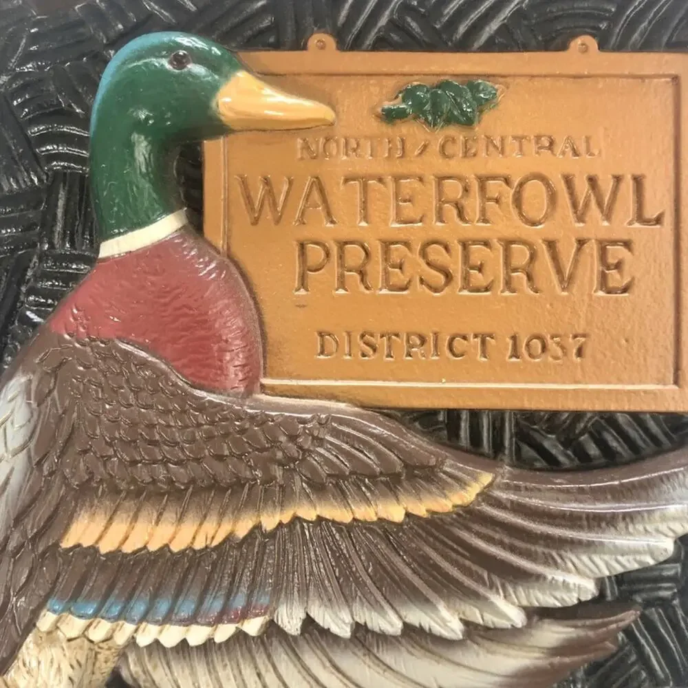 Home Interiors Waterfowl Wall Decor Brown Tan Green Hard Plastic